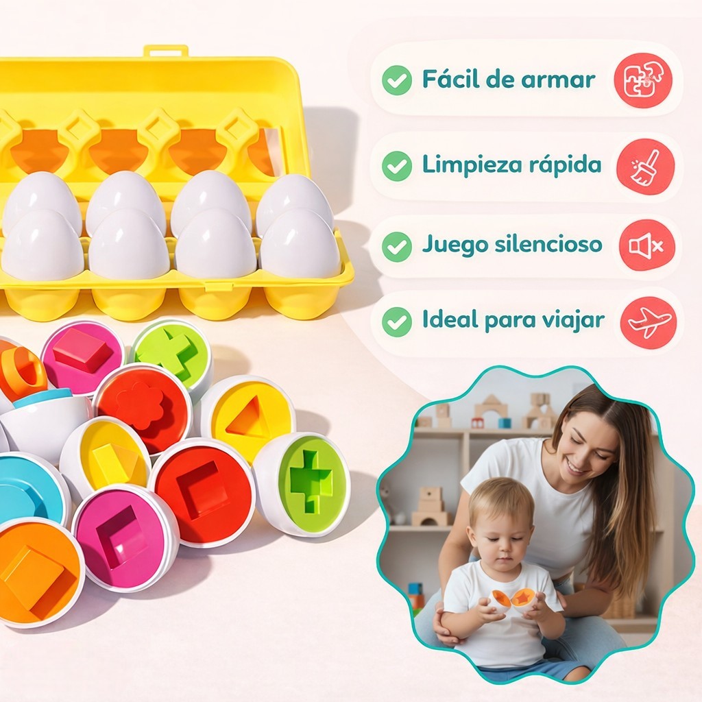Huevos Geométricos Montessori Cerebritos